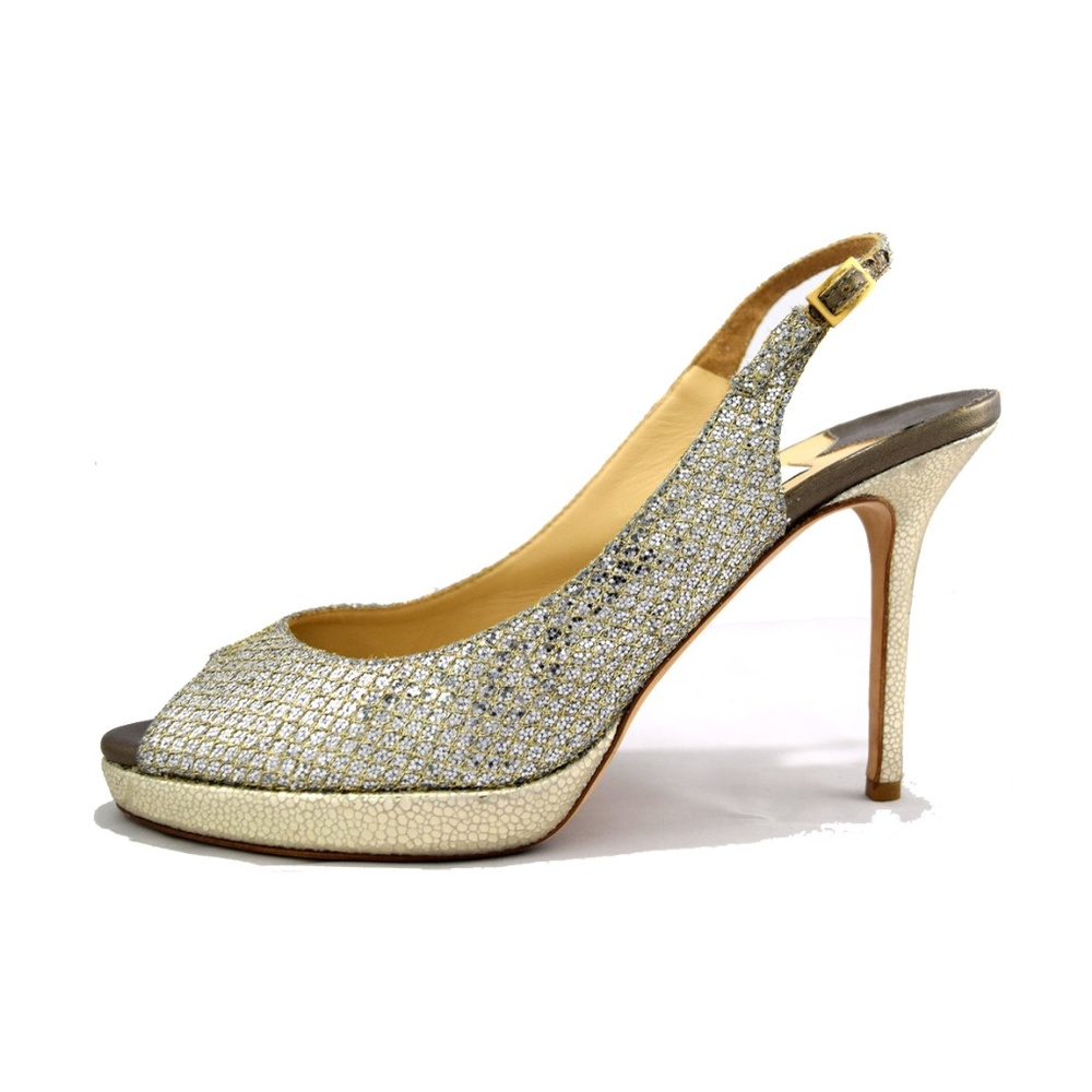 Jimmy Choo Glitter Sparkle Sling Back Stiletto 5"